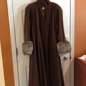 Cashmere and wool mid calf swing coar